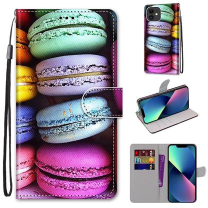 For iPhone 13 mini Coloured Drawing Cross Texture Horizontal Flip PU Leather Case with Holder & Card Slots & Wallet & Lanyard (Slant Hat Blue Mirror Cat) - iPhone 13 mini Cases by buy2fix | Online Shopping UK | buy2fix