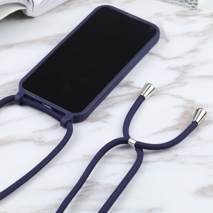 For iPhone 13 Pro Candy Colors TPU Protective Case with Lanyard (Dark Blue) - iPhone 13 Pro Cases by buy2fix | Online Shopping UK | buy2fix