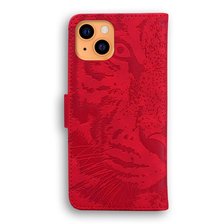 For iPhone 13 mini Tiger Embossing Pattern Horizontal Flip Leather Case with Holder & Card Slots & Wallet (Red) - iPhone 13 mini Cases by buy2fix | Online Shopping UK | buy2fix