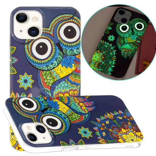 For iPhone 13 mini Luminous TPU Soft Protective Case (Blue Owl) - iPhone 13 mini Cases by buy2fix | Online Shopping UK | buy2fix