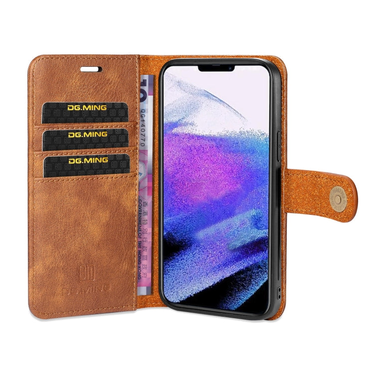 For iPhone 13 Pro DG.MING Crazy Horse Texture Flip Detachable Magnetic Leather Case with Holder & Card Slots & Wallet (Brown) - iPhone 13 Pro Cases by DG.MING | Online Shopping UK | buy2fix