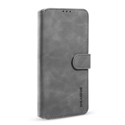 For iPhone 13 Pro DG.MING Retro Oil Side Horizontal Flip Leather Case with Holder & Card Slots & Wallet (Grey) - iPhone 13 Pro Cases by DG.MING | Online Shopping UK | buy2fix