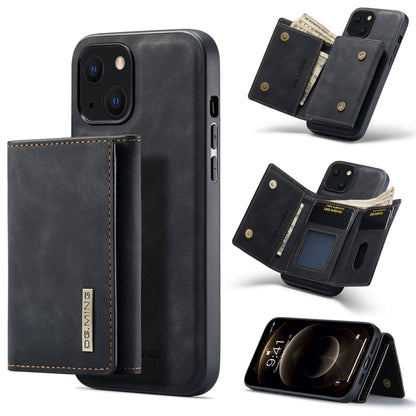 For iPhone 13 DG.MING M1 Series 3-Fold Multi Card Wallet Shockproof Case with Holder Function (Black) - iPhone 13 Cases by DG.MING | Online Shopping UK | buy2fix