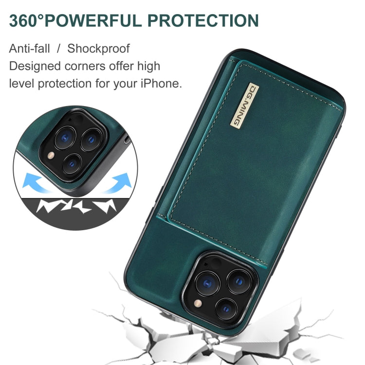 For iPhone 13 Pro DG.MING M1 Series 3-Fold Multi Card Wallet Shockproof Case with Holder Function (Green) - iPhone 13 Pro Cases by DG.MING | Online Shopping UK | buy2fix