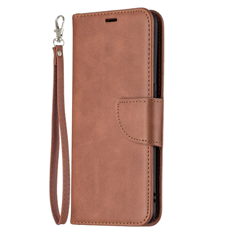 For OPPO Reno5 5G Retro Lambskin Texture Pure Color Horizontal Flip PU Leather Case with Holder & Card Slots & Wallet & Lanyard(Brown) - OPPO Cases by buy2fix | Online Shopping UK | buy2fix