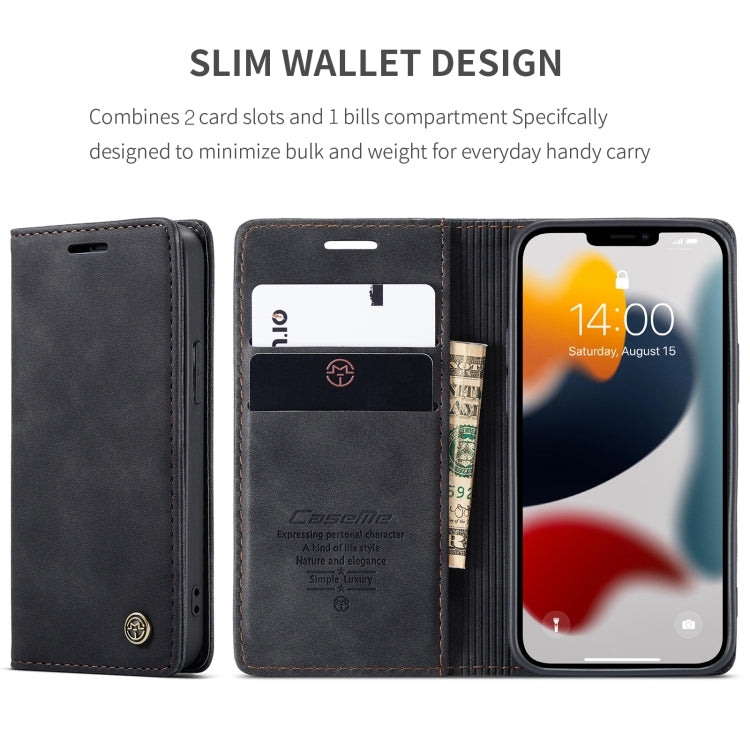 For iPhone 13 mini CaseMe-013 Multifunctional Retro Frosted Horizontal Flip Leather Case with Card Slot & Holder & Wallet (Black) - iPhone 13 mini Cases by CaseMe | Online Shopping UK | buy2fix