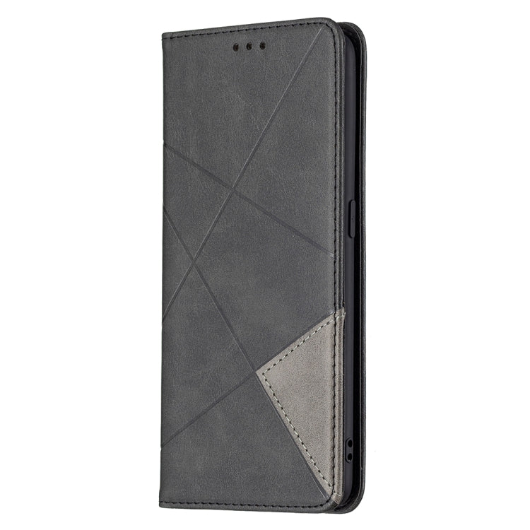 For OPPO A94 4G / Reno 5F / F19 Pro Rhombus Texture Horizontal Flip Magnetic Leather Case with Holder & Card Slots(Black) - OPPO Cases by buy2fix | Online Shopping UK | buy2fix