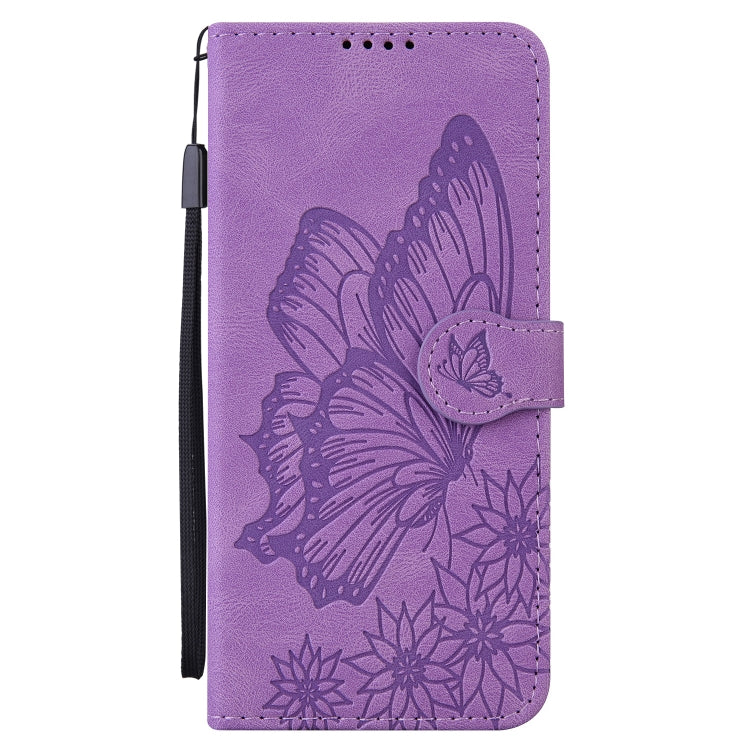 For iPhone 13 Retro Skin Feel Butterflies Embossing Horizontal Flip Leather Case with Holder & Card Slots & Wallet(Purple) - iPhone 13 Cases by buy2fix | Online Shopping UK | buy2fix