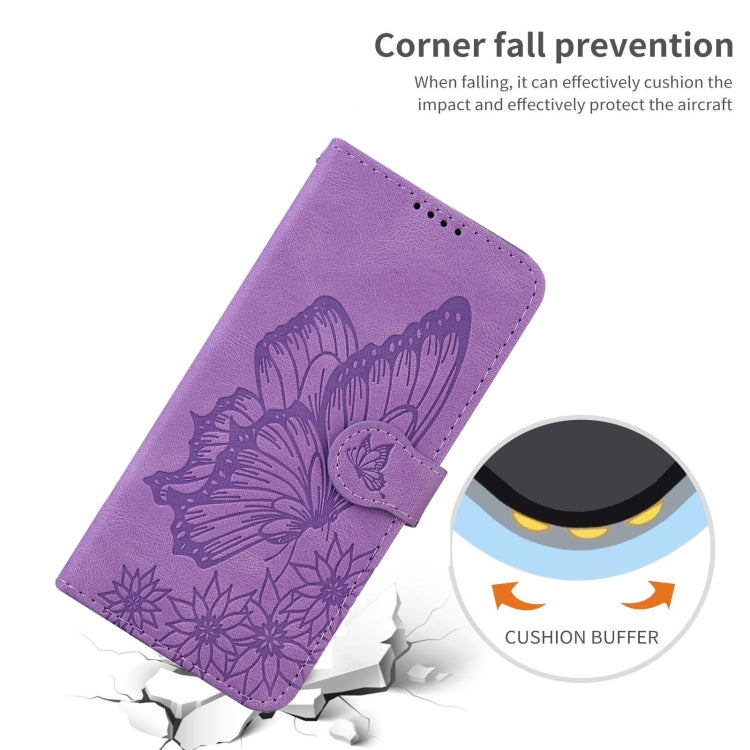 For iPhone 13 Pro Retro Skin Feel Butterflies Embossing Horizontal Flip Leather Case with Holder & Card Slots & Wallet (Purple) - iPhone 13 Pro Cases by buy2fix | Online Shopping UK | buy2fix