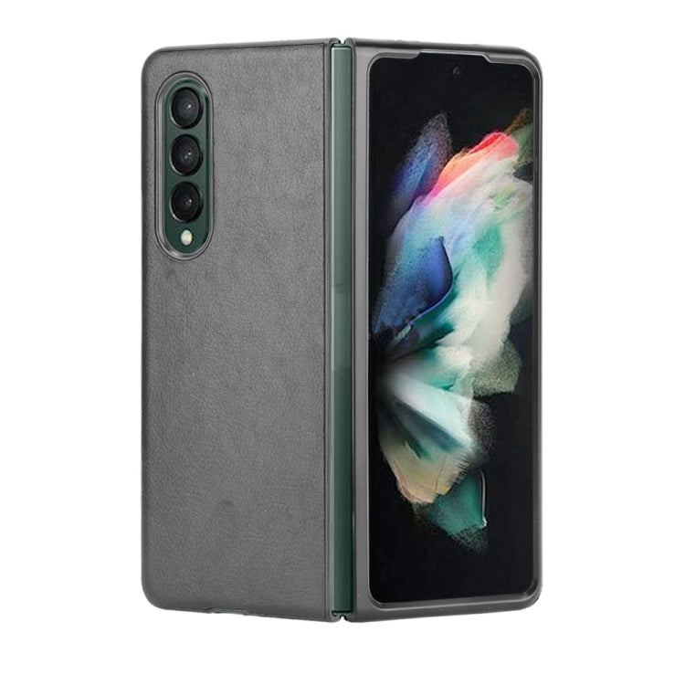 For Samsung Galaxy Z Fold3 5G Shockproof Litchi Texture PC + PU Case(Black) - Galaxy Phone Cases by GKK | Online Shopping UK | buy2fix