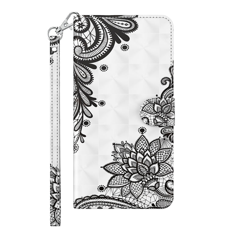 For Motorola Moto G30/G10/G20 3D Painting Pattern Horizontal Flip TPU + PU Leather Case with Holder & Card Slots & Wallet(Diagonal Black Flower) - Motorola Cases by buy2fix | Online Shopping UK | buy2fix