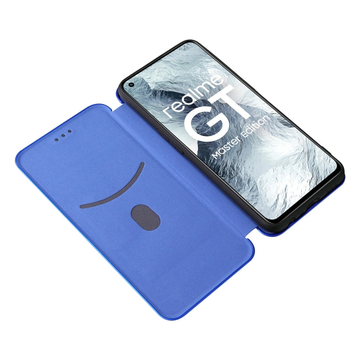 Carbon Fiber Texture Horizontal Flip TPU + PC + PU Leather Case with Card Slot For OPPO Realme GT Master(Blue) - Realme Cases by buy2fix | Online Shopping UK | buy2fix