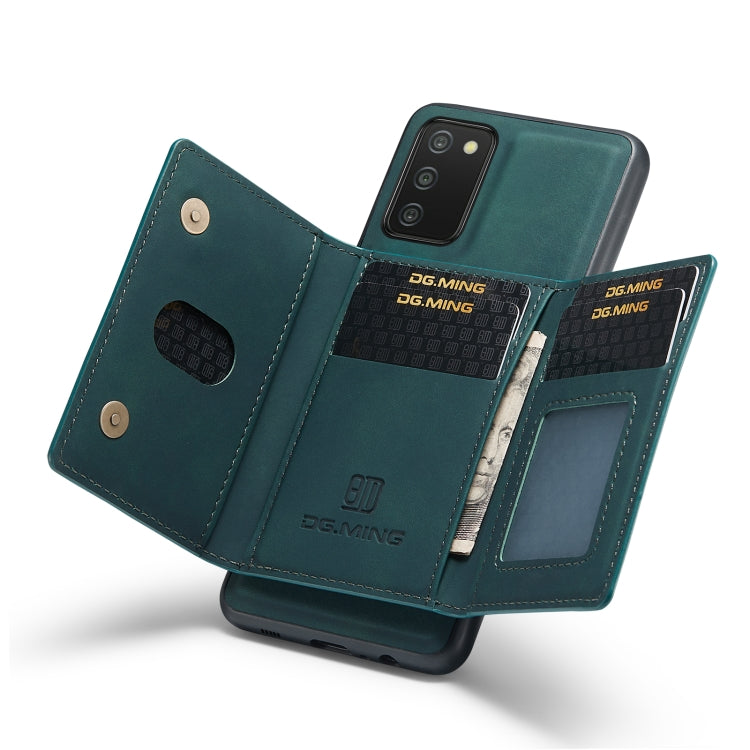 DG.MING M2 Series 3-Fold Multi Card Bag Back Cover Shockproof Case with Wallet & Holder Function For Samsung Galaxy A03s EU Version(Green) - Galaxy Phone Cases by DG.MING | Online Shopping UK | buy2fix