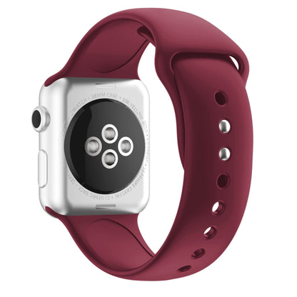 Double Nail Silicone Strap Watch Band For Apple Watch Series 9&8&7 41mm / SE 3&SE 2&6&SE&5&4 40mm / 3&2&1 38mm(Wine Red) - Watch Bands by buy2fix | Online Shopping UK | buy2fix