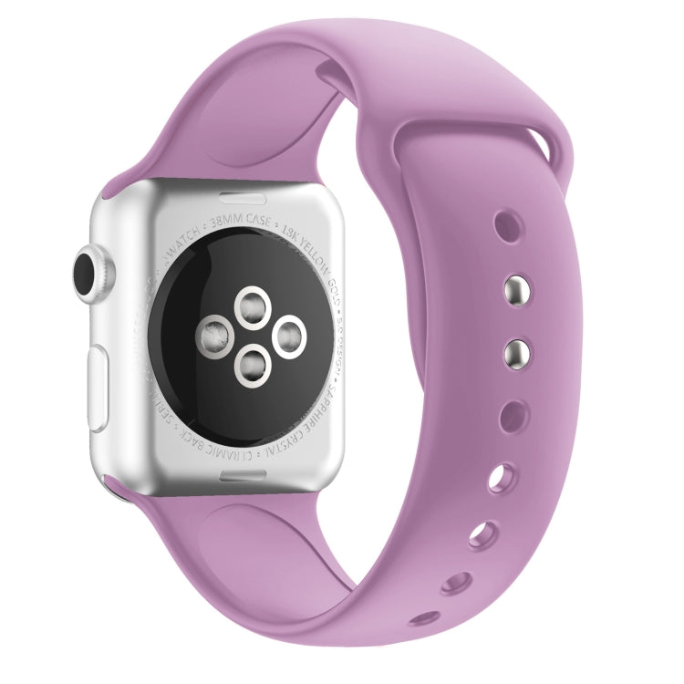 Double Nail Silicone Strap Watch Band For Apple Watch Series 9&8&7 41mm / SE 3&SE 2&6&SE&5&4 40mm / 3&2&1 38mm(Lavender) - Watch Bands by buy2fix | Online Shopping UK | buy2fix