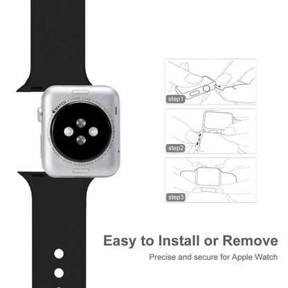 Double Nail Silicone Strap Watch Band For Apple Watch Series 9&8&7 41mm / SE 3&SE 2&6&SE&5&4 40mm / 3&2&1 38mm(Grey) - Watch Bands by buy2fix | Online Shopping UK | buy2fix