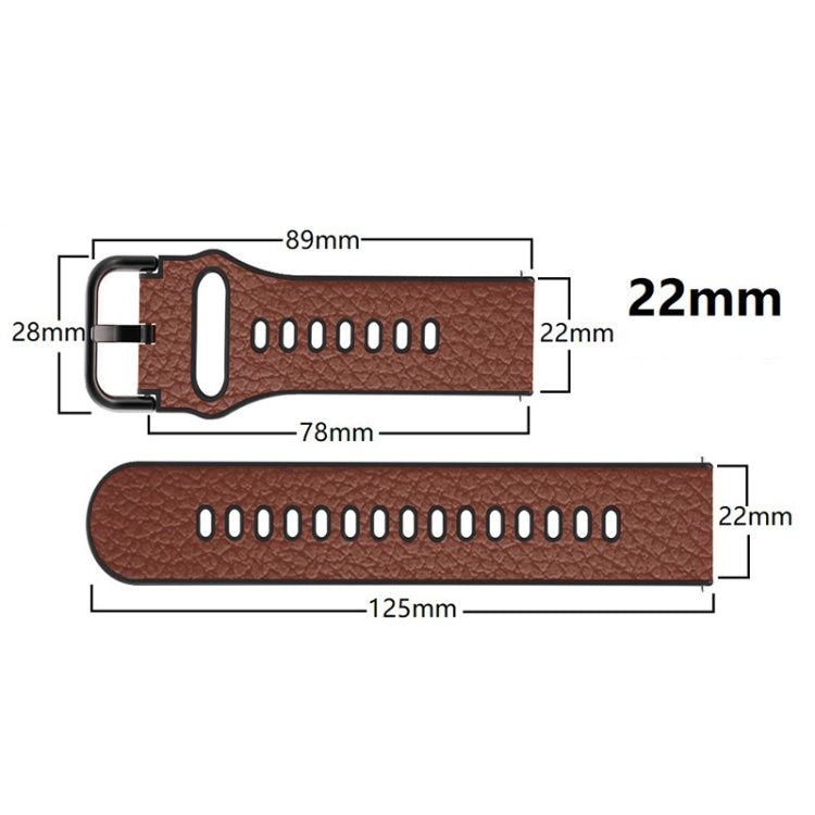 22mm Two-layer Cowhide Leather Watch Band(Black) - Watch Bands by buy2fix | Online Shopping UK | buy2fix