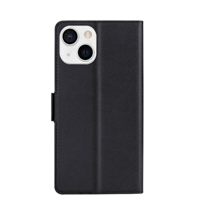 For iPhone 13 mini Ultra-thin Voltage Side Buckle PU + TPU Horizontal Flip Leather Case with Holder & Card Slot (Black) - iPhone 13 mini Cases by buy2fix | Online Shopping UK | buy2fix