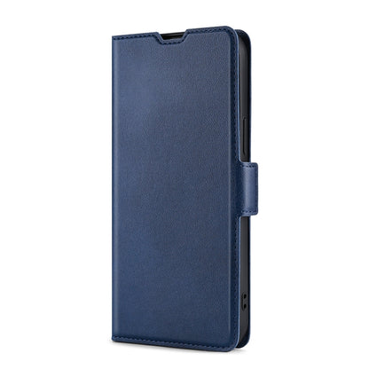 For iPhone 13 Pro Max Ultra-thin Voltage Side Buckle PU + TPU Horizontal Flip Leather Case with Holder & Card Slot (Blue) - iPhone 13 Pro Max Cases by buy2fix | Online Shopping UK | buy2fix