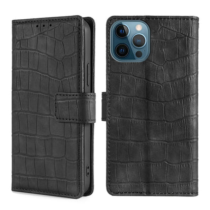 For iPhone 13 Pro Max Skin Feel Crocodile Texture Magnetic Clasp Horizontal Flip PU Leather Case with Holder & Card Slots & Wallet (Black) - iPhone 13 Pro Max Cases by buy2fix | Online Shopping UK | buy2fix