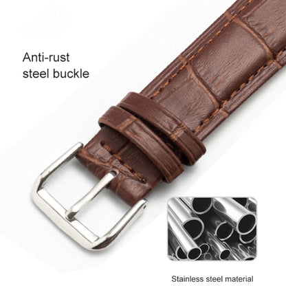 22mm Two-layer Cowhide Leather Bamboo Joint Texture Watch Band(Dark Brown) - Watch Bands by buy2fix | Online Shopping UK | buy2fix