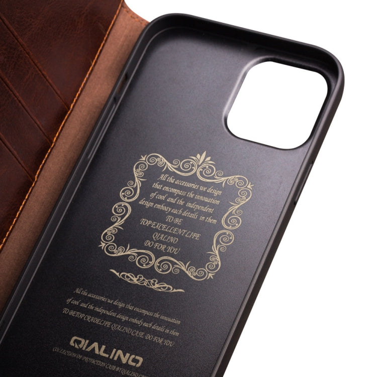 For iPhone 13 QIALINO Horizontal Flip Leather Case with Holder & Card Slots & Wallet Pro(Brown) - iPhone 13 Cases by QIALINO | Online Shopping UK | buy2fix