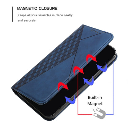 For iPhone XS Max Diamond Pattern Splicing Skin Feel Magnetic Horizontal Flip Leather Case with Card Slots & Holder & Wallet(Blue) - More iPhone Cases by buy2fix | Online Shopping UK | buy2fix