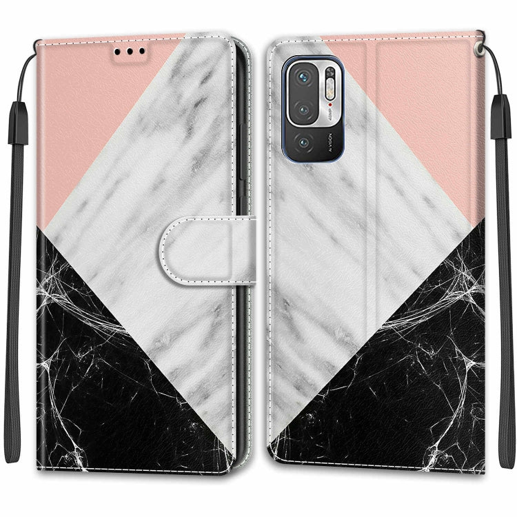 Voltage Coloured Drawing Magnetic Clasp Horizontal Flip PU Leather Case with Holder & Card Slots For Xiaomi Redmi Note 10 5G(C07 Pink White Black) - Xiaomi Cases by buy2fix | Online Shopping UK | buy2fix