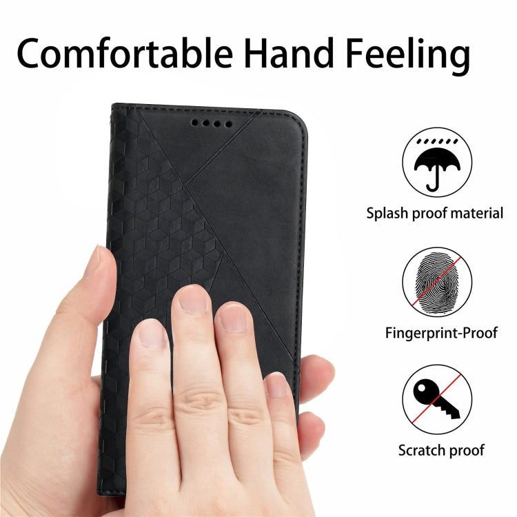 For Xiaomi Mi 11 Lite Diamond Pattern Splicing Skin Feel Magnetic Horizontal Flip Leather Case with Card Slots & Holder & Wallet(Black) - Xiaomi Cases by buy2fix | Online Shopping UK | buy2fix