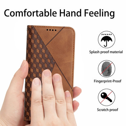 For Xiaomi Mi 10T Pro 5G / Mi 10T 5G Diamond Pattern Splicing Skin Feel Magnetic Horizontal Flip Leather Case with Card Slots & Holder & Wallet(Brown) - Xiaomi Cases by buy2fix | Online Shopping UK | buy2fix