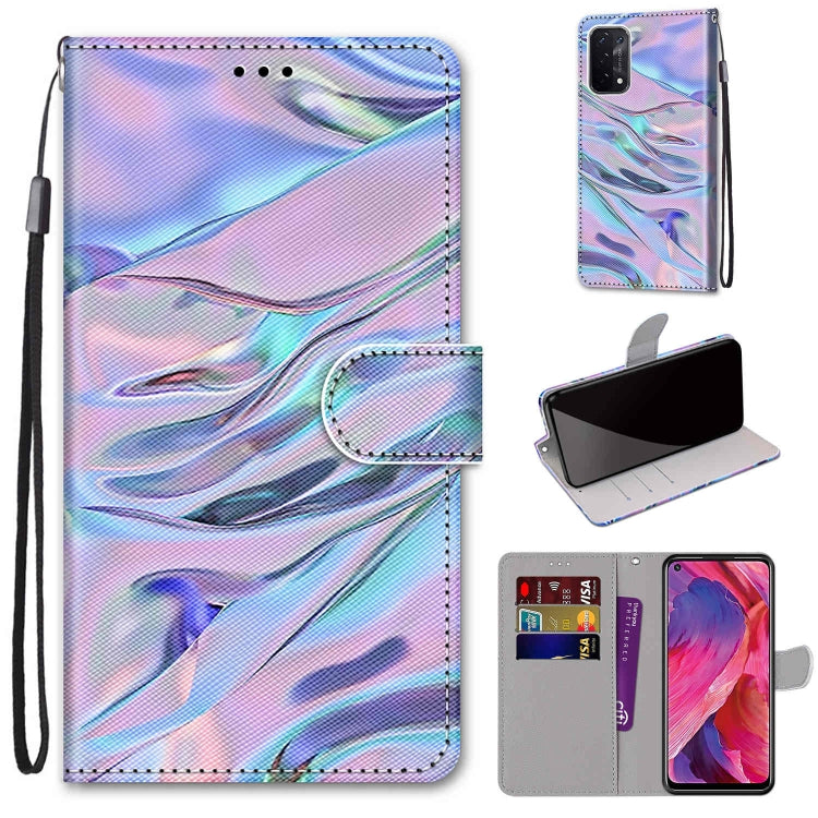 For OPPO A93 5G / A93s 5G / A54 5G / A74 5G Coloured Drawing Cross Texture Horizontal Flip PU Leather Case with Holder & Card Slots & Wallet & Lanyard(Fluorescent Water Texture) - OPPO Cases by buy2fix | Online Shopping UK | buy2fix