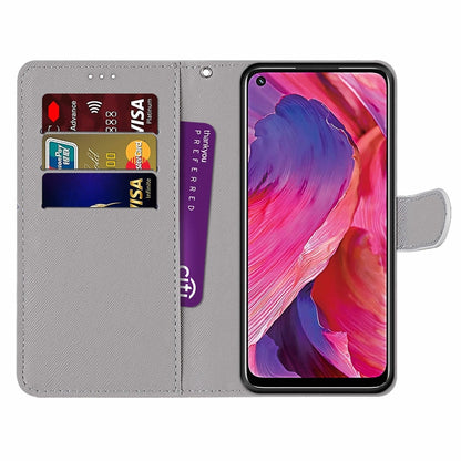 For OPPO A93 5G / A93s 5G / A54 5G / A74 5G Coloured Drawing Cross Texture Horizontal Flip PU Leather Case with Holder & Card Slots & Wallet & Lanyard(Gradient Colorful Flower) - OPPO Cases by buy2fix | Online Shopping UK | buy2fix