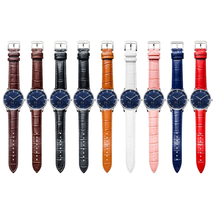 20mm Calf Leather Watch Band(Blue) - Watch Bands by buy2fix | Online Shopping UK | buy2fix