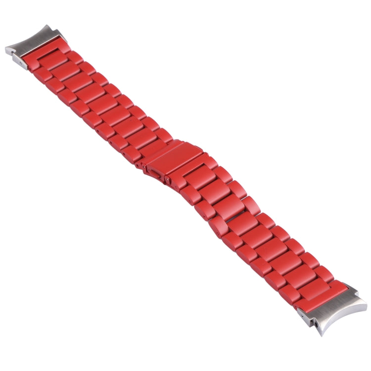 For Samsung Galaxy Watch4 / Watch4 Classic Three Strains Steel Watch Band (Red) - Watch Bands by buy2fix | Online Shopping UK | buy2fix