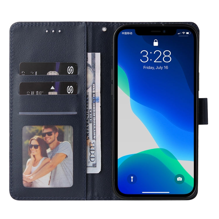 For iPhone 13 Pro Max Multifunctional Horizontal Flip Leather Case, with Three Card Slot & Holder & Photo Frame & Lanyard (Navy) - iPhone 13 Pro Max Cases by buy2fix | Online Shopping UK | buy2fix