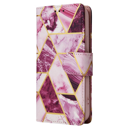 For iPhone 13 mini Marble Bronzing Stitching Horizontal Flip PU Leather Case with Holder & Card Slots & Wallet & Photo Frame (Purple) - iPhone 13 mini Cases by buy2fix | Online Shopping UK | buy2fix