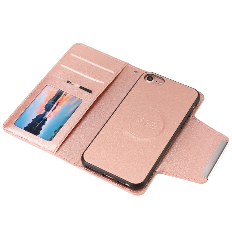 For iPhone SE 2022 / SE 2020 / 8 / 7 Ultra-thin Separable Magnetic Horizontal Flip Leather Case with Card Slot & Wallet(Pink) - iPhone SE 2022 / 2020 / 8 / 7 Cases by buy2fix | Online Shopping UK | buy2fix