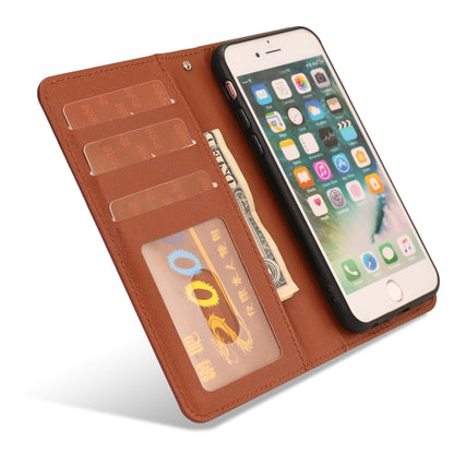 For iPhone SE 2022 / SE 2020 / 8 / 7 Ultra-thin Separable Magnetic Horizontal Flip Leather Case with Card Slot & Wallet(Brown) - iPhone SE 2022 / 2020 / 8 / 7 Cases by buy2fix | Online Shopping UK | buy2fix