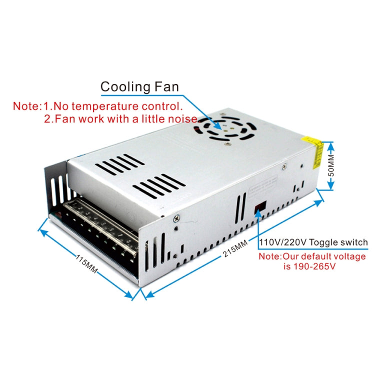 S-360-12 DC12V 30A 360W Light Bar Regulated Switching Power Supply LED Transformer, Size: 215 x 115 x 50mm - Power Supplies by buy2fix | Online Shopping UK | buy2fix