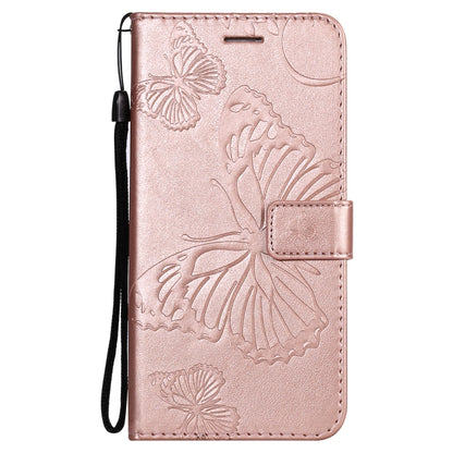 For iPhone 13 Pro 3D Butterfly Embossed Pattern Horizontal Flip Leather Case with Holder & Card Slot & Wallet & Lanyard (Rose Gold) - iPhone 13 Pro Cases by buy2fix | Online Shopping UK | buy2fix