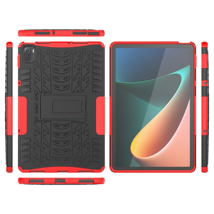 Tire Texture TPU + PC Shockproof Case with Holder For Xiaomi Pad 5 / 5 Pro(Red) - More Tablet Cases by buy2fix | Online Shopping UK | buy2fix