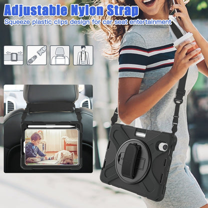 For iPad mini 6 Silicone + PC Protective Tablet Case with Holder & Shoulder Strap(Black) - iPad mini 6 Cases by buy2fix | Online Shopping UK | buy2fix