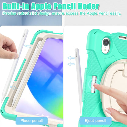 For iPad mini 6 Silicone + PC Protective Tablet Case with Holder & Shoulder Strap(Mint Green) - iPad mini 6 Cases by buy2fix | Online Shopping UK | buy2fix