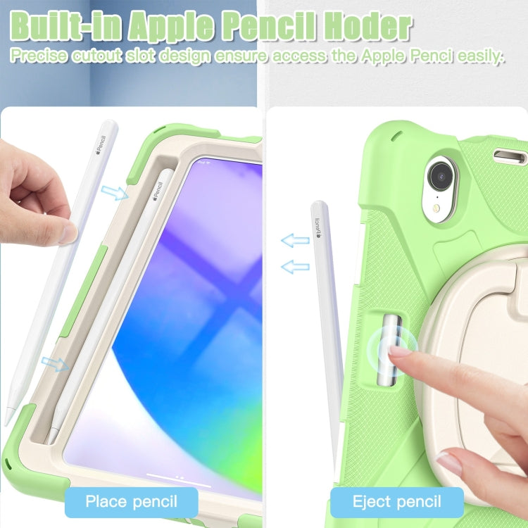 For iPad mini 6 Silicone + PC Protective Tablet Case with Holder & Shoulder Strap(Matcha Green) - iPad mini 6 Cases by buy2fix | Online Shopping UK | buy2fix