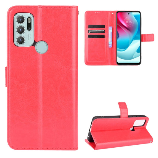 For Motorola Moto G60S Crazy Horse Texture Horizontal Flip Leather Case with Holder & Card Slots & Lanyard(Red) - Motorola Cases by buy2fix | Online Shopping UK | buy2fix