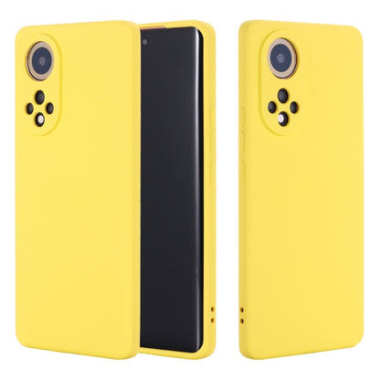 For Honor 50 Solid Color Liquid Silicone Dropproof Full Coverage Protective Case(Yellow) - Honor Cases by buy2fix | Online Shopping UK | buy2fix