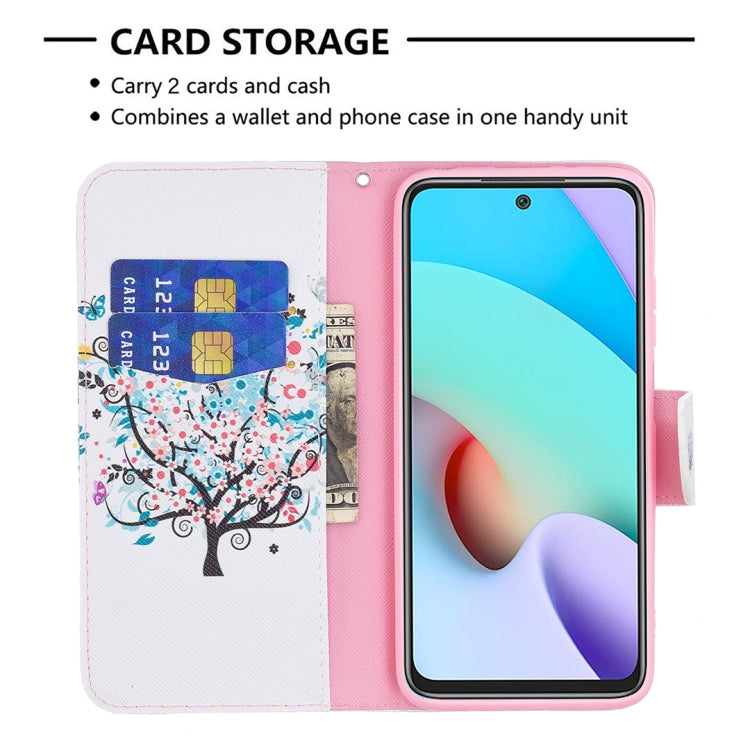 For Xiaomi Redmi 10 Colored Drawing Pattern Horizontal Flip Leather Case with Holder & Card Slots & Wallet(Tree) - Xiaomi Cases by buy2fix | Online Shopping UK | buy2fix