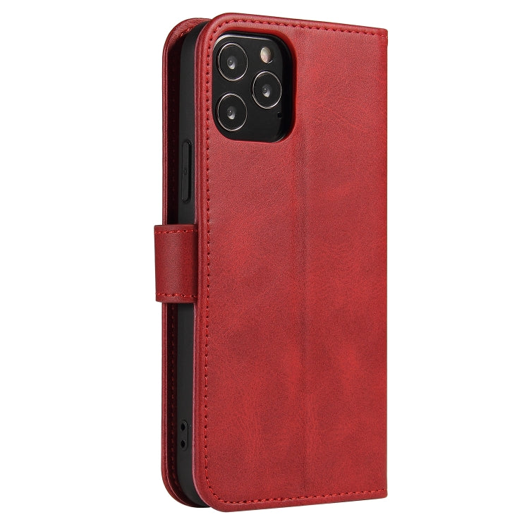 For iPhone 12 / 12 Pro Calf Texture Buckle Horizontal Flip Leather Case with Holder & Card Slots & Wallet(Red) - iPhone 12 / 12 Pro Cases by buy2fix | Online Shopping UK | buy2fix