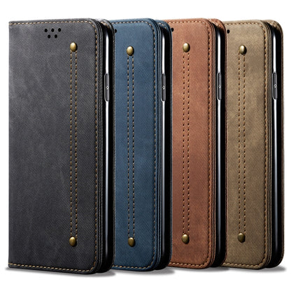 For OPPO Reno 2 Denim Texture Casual Style Horizontal Flip Leather Case with Holder & Card Slots & Wallet(Brown) - OPPO Cases by buy2fix | Online Shopping UK | buy2fix