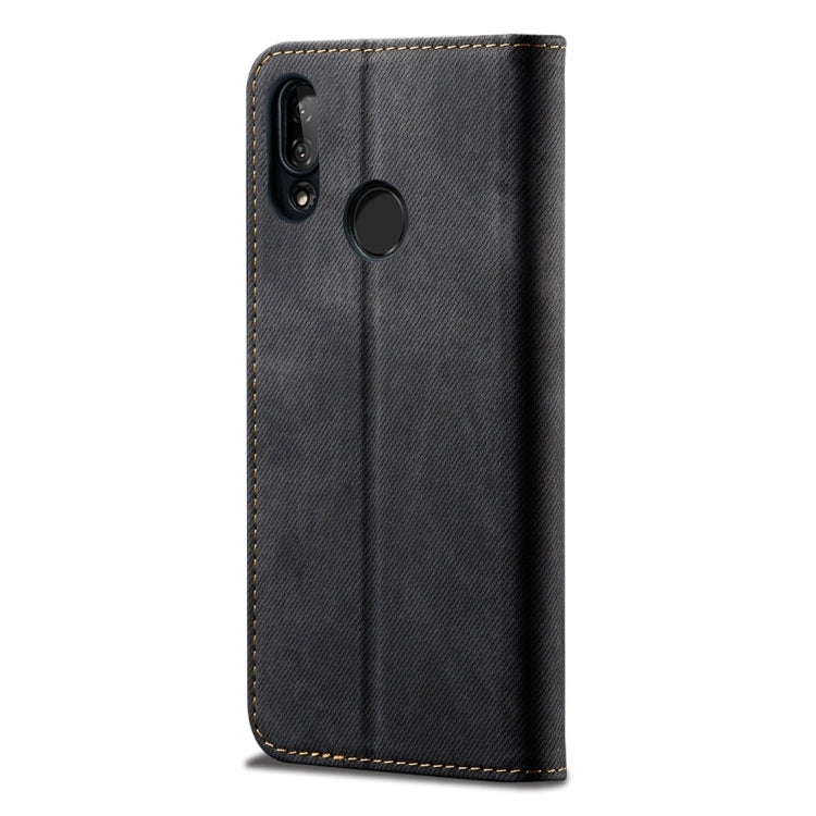 For Huawei Y9 (2019) Denim Texture Casual Style Horizontal Flip Leather Case with Holder & Card Slots & Wallet(Black) - Huawei Cases by buy2fix | Online Shopping UK | buy2fix